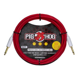 Pig Hog Hex Series Candy Apple Red Silent Cable - 10ft