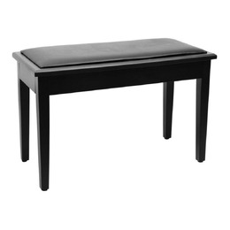 On Stage KB8904B Deluxe Solid Wood Flip Top Keyboard Piano Bench - Black Satin