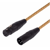 Balanced Tweed Microphone Cable - Black Plugs - 3m