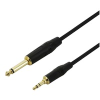 Stereo Mini 3.5mm to Mono 1/4" Jack - Stereo to Mono Cable - 1m