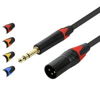 SWAMP Colour Coded XLR(m) to TRS Line Cables - Blue - 50cm