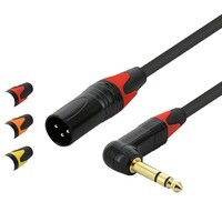 SWAMP Colour Coded XLR(m) to TRS Right-Angle Line Cables - Orange - 150cm
