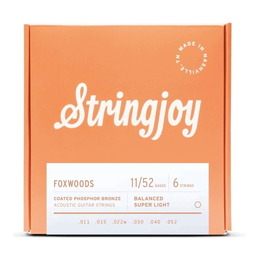 Stringjoy Foxwoods Coated Phosphor Bronze Acoustic Guitar Strings - SL - 11-52