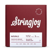Stringjoy Naturals Phosphor Bronze Acoustic Guitar Strings - SL Gauge - 11-52