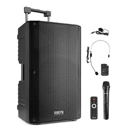 Vonyx VSA500-BP 12″ Portable PA Speaker with Wireless Microphones